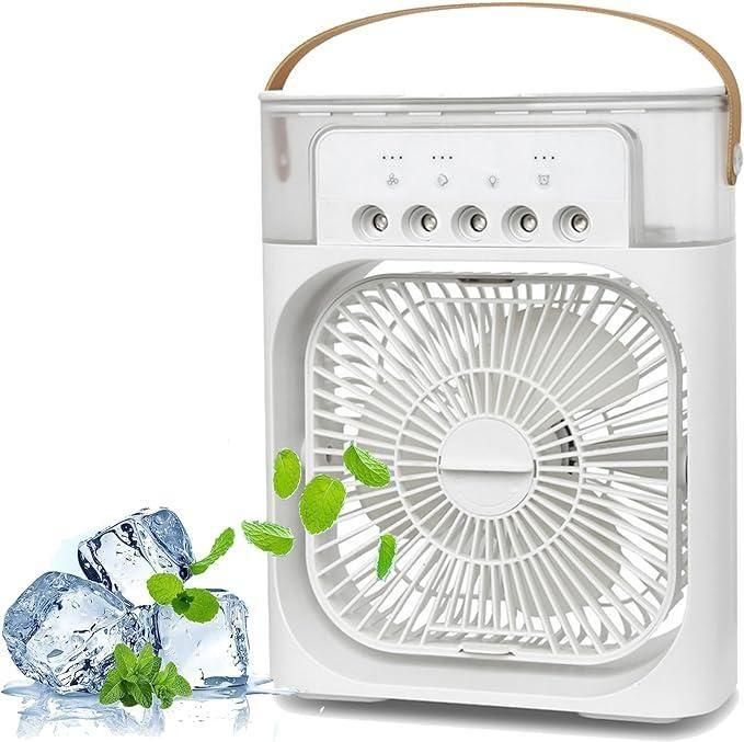 USB Air Cooler Fan with Humidifier & Water Mist | Portable Mini AC for Home & Office