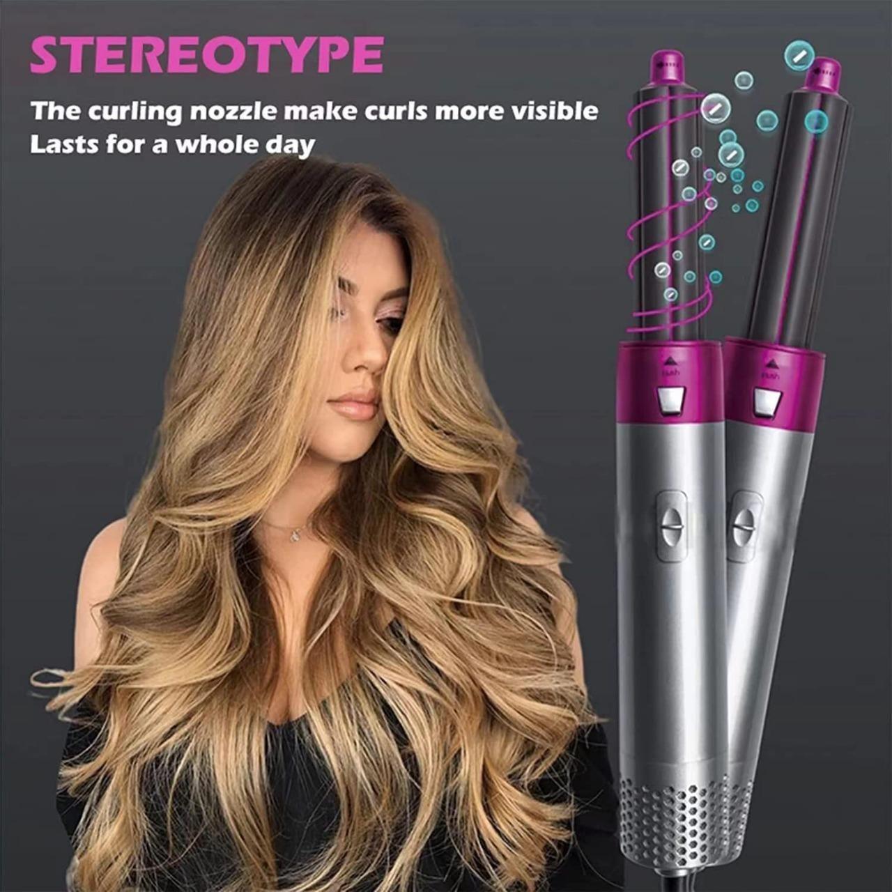 Tech Brizo kukumo5-in-1 Hair Styler & Dryer Set – Hot Air Brush, Curler, Volumizer & Straightener