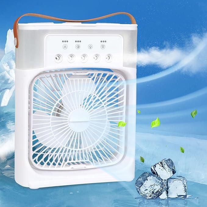 USB Air Cooler Fan with Humidifier & Water Mist | Portable Mini AC for Home & Office