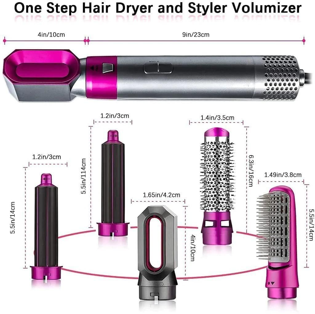 Tech Brizo kukumo5-in-1 Hair Styler & Dryer Set – Hot Air Brush, Curler, Volumizer & Straightener