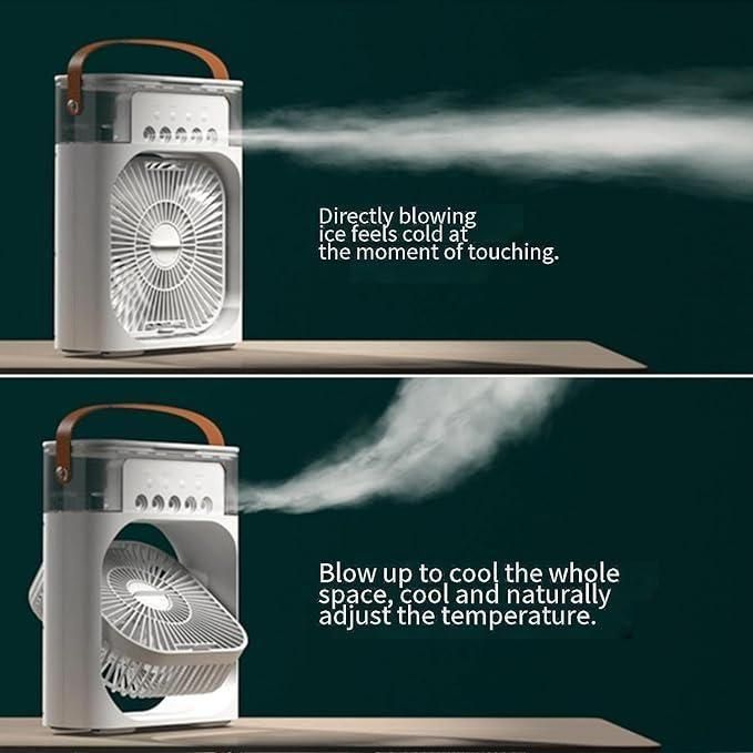 USB Air Cooler Fan with Humidifier & Water Mist | Portable Mini AC for Home & Office