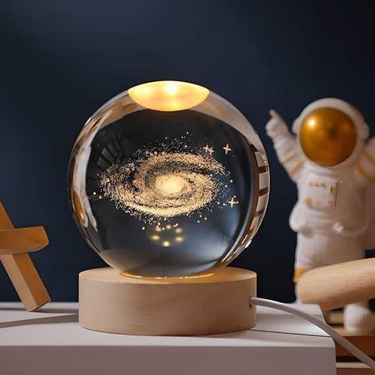 3D Galaxy Crystal Ball Night Lamp – Color Changing LED Light