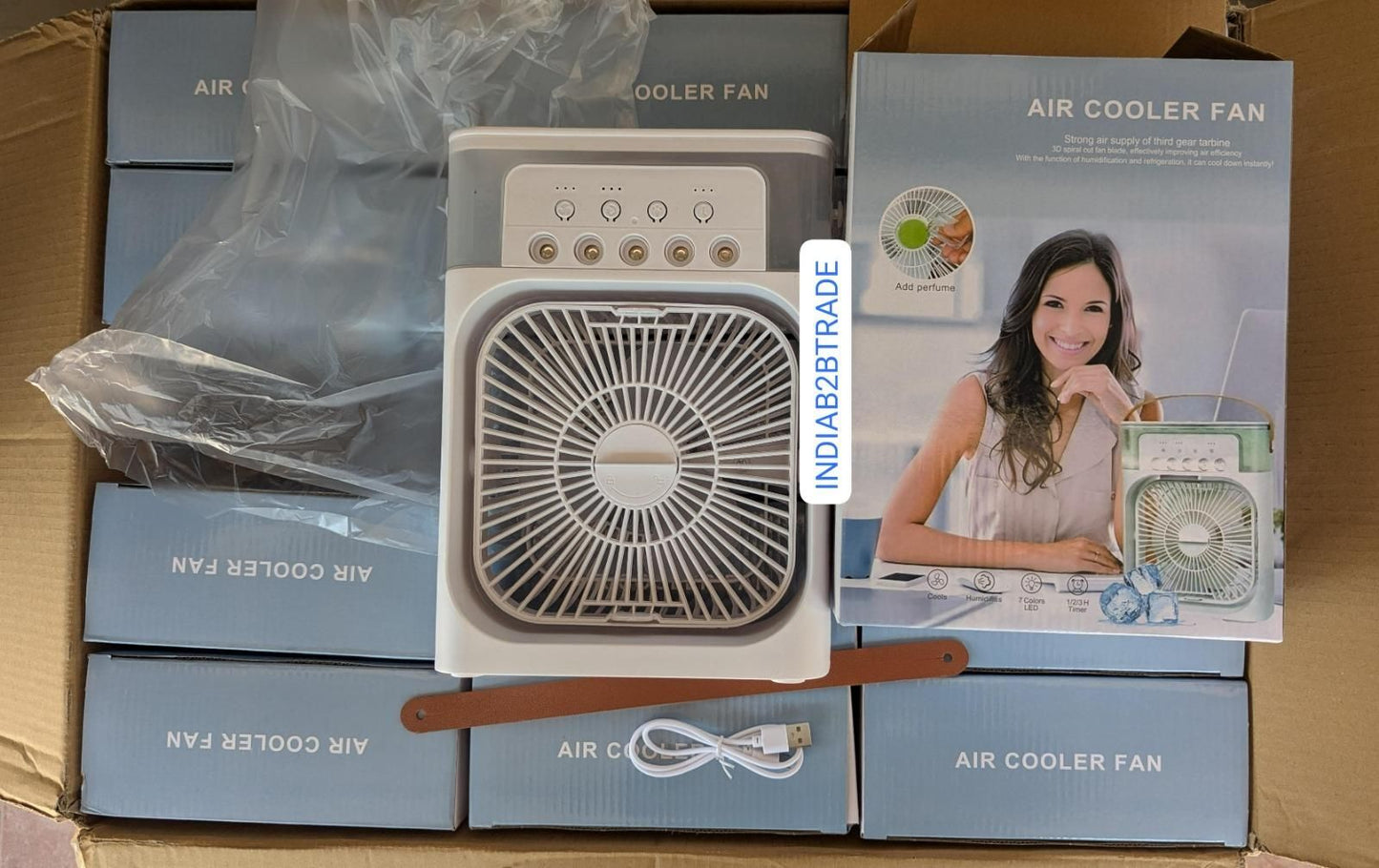 USB Air Cooler Fan with Humidifier & Water Mist | Portable Mini AC for Home & Office