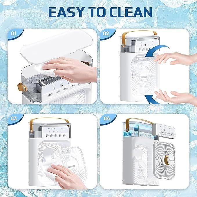 USB Air Cooler Fan with Humidifier & Water Mist | Portable Mini AC for Home & Office