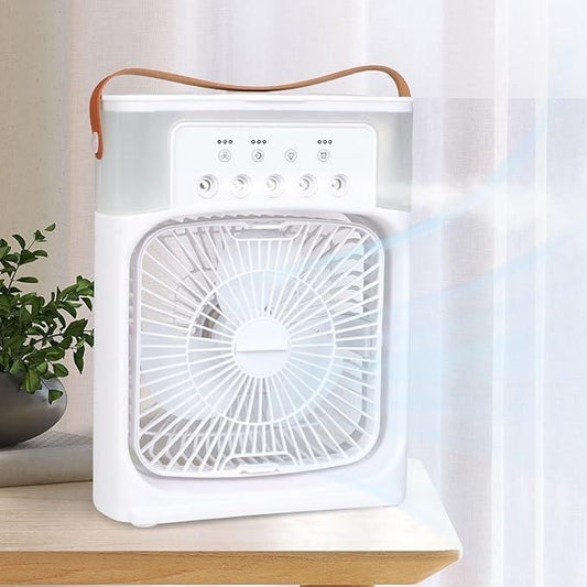 USB Air Cooler Fan with Humidifier & Water Mist | Portable Mini AC for Home & Office